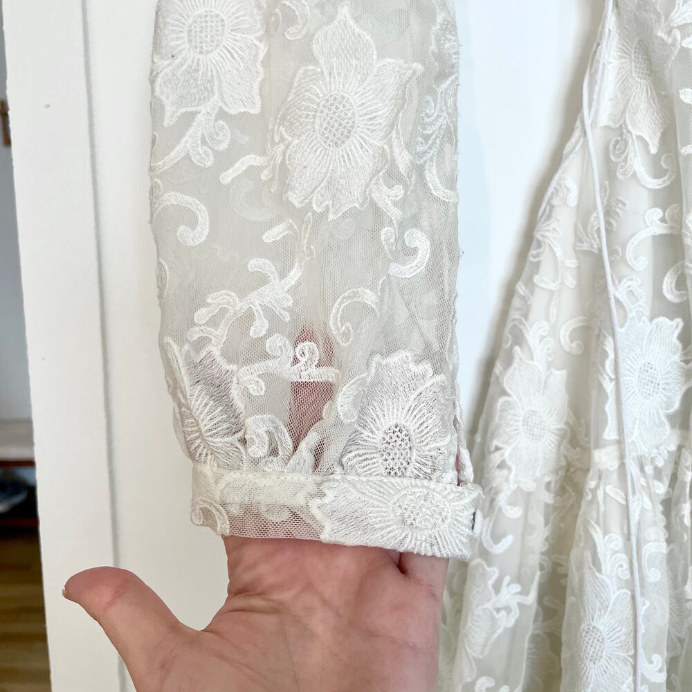 For Love & Lemons Jolene Lace Up Dress White And Bridal Shower Bachelorette sz S - Picture 6 of 15